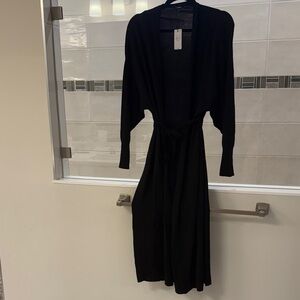 Express Brand Black Long Cardigan w/ Tie Waste Size Medium NWT